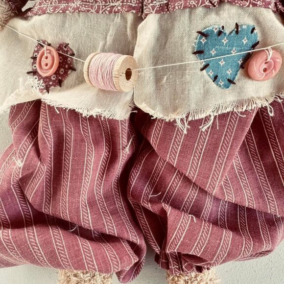 Teddy Bear Doll from the 90's with colors mauve/blue - Picture 6 of 8